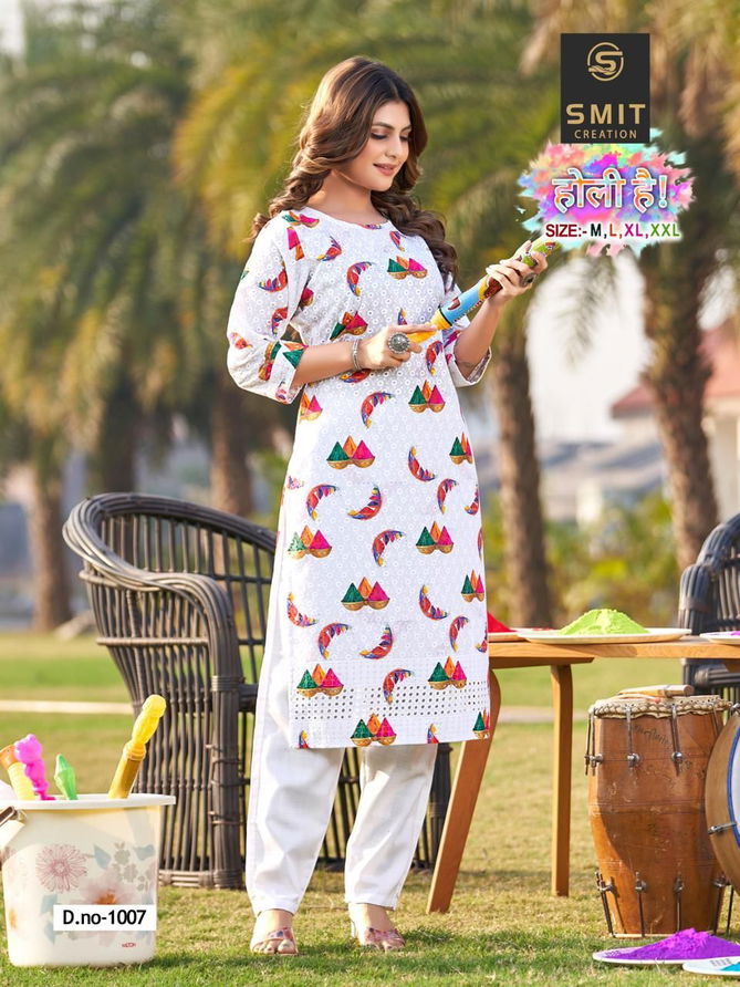 Smit Special Festive Wear Holi He Printed Kurti Wholesale Market In Surat
